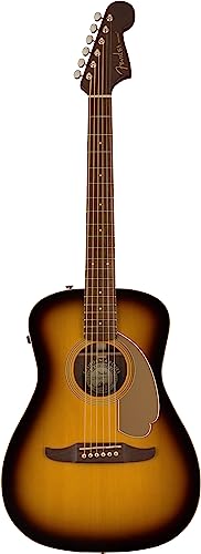 Fender Malibu Player Acoustic Guitar, Walnut Fingerboard, Gold Pickguard, Sunburst von Fender
