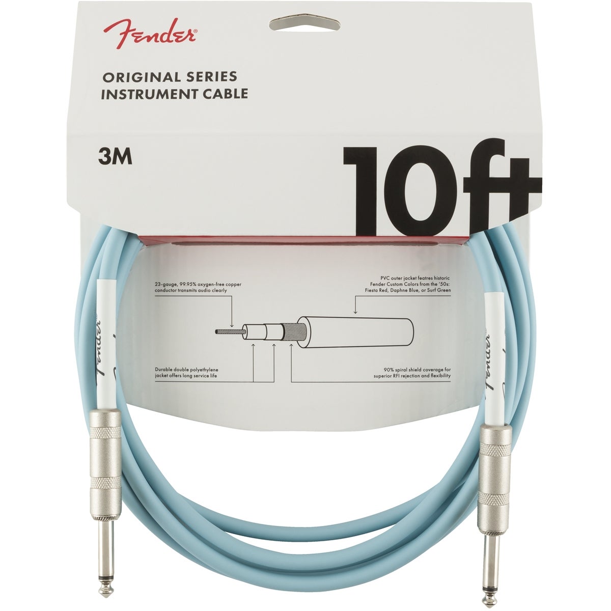 Fender Original Cables Jack Cable, 3m (Daphne Blue) von Fender