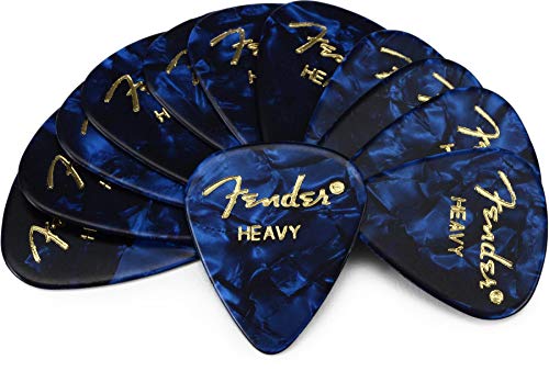Fender Premium Celluloid 351 Shape Picks, Heavy, Blue Moto, 12-Pack von Fender