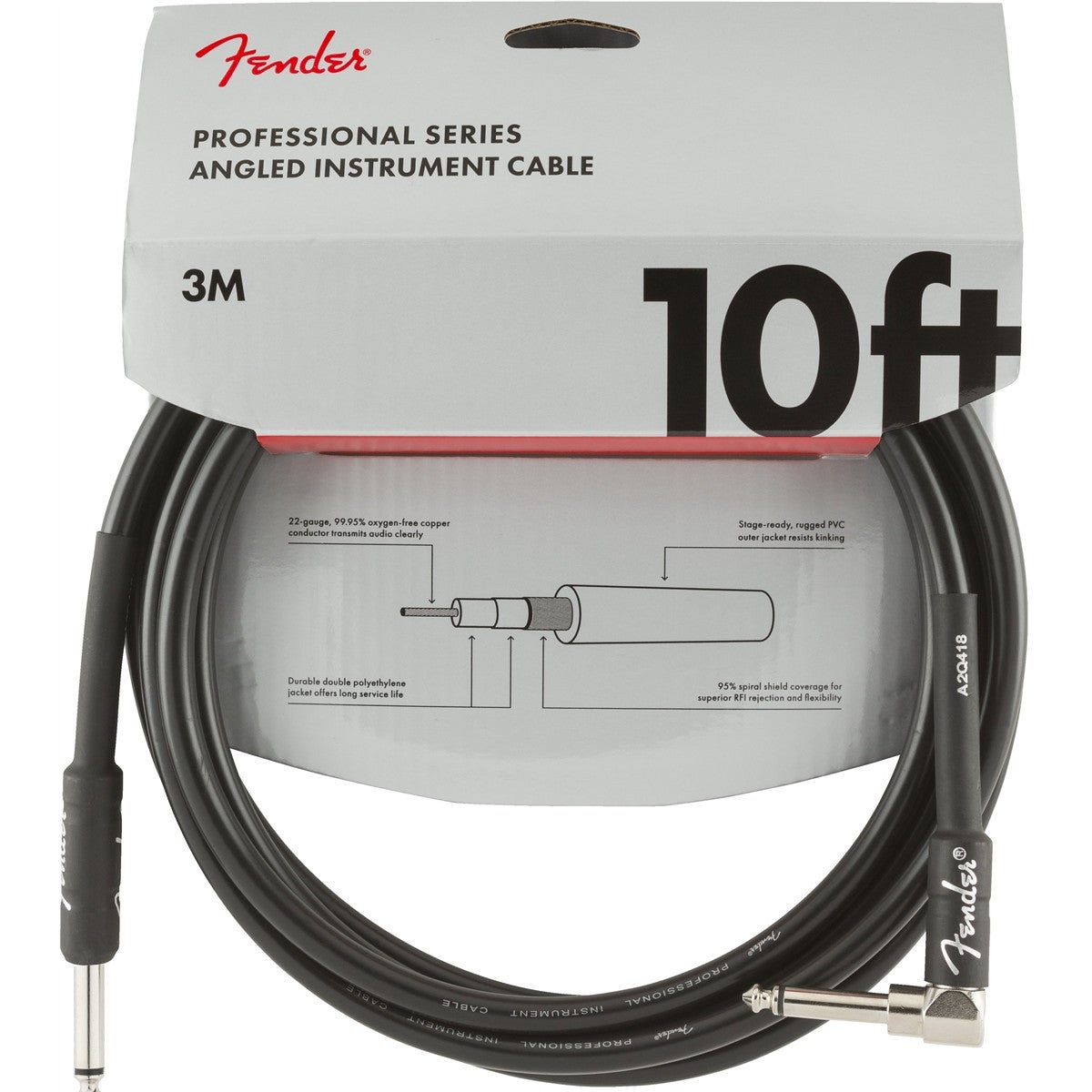 Fender Professional Series 3-Metre Jack Cable (Black) von Fender