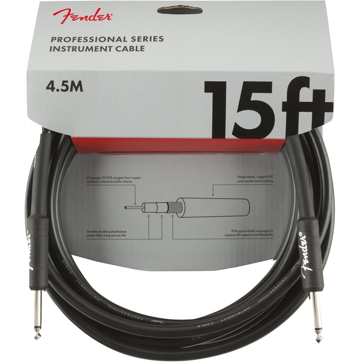 Fender Professional Series Jack Cable, 4.5m (Black) von Fender