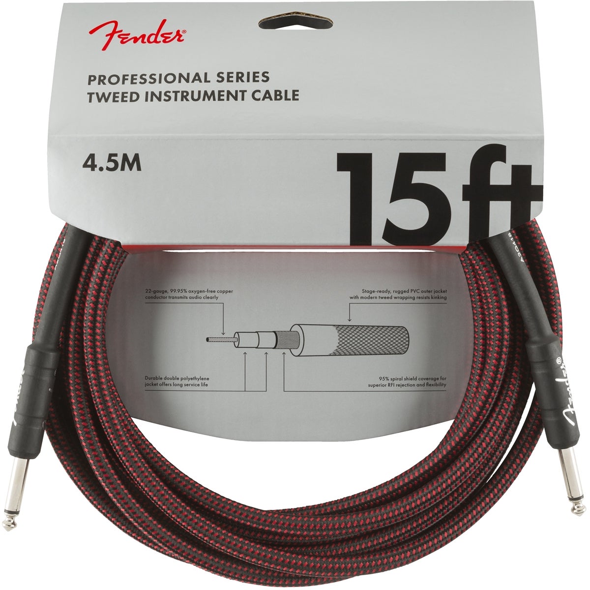 Fender Professional Tweed Jack Cable, 4.5m (Red) von Fender