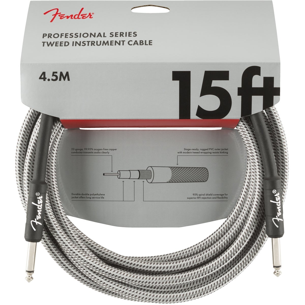 Fender Professional Tweed Jack Cable, 4.5m (White) von Fender