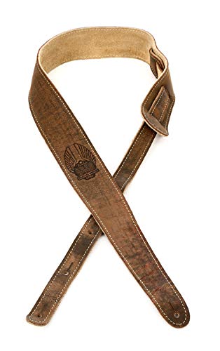 Fender Road Worn Distressed Leather Guitar Strap (Black/Brown)Brown, 2" von Fender