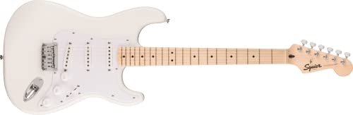 Squier by Fender Sonic Stratocaster HT, E-Gitarre, Ahorngriffbrett, Weiße Schlagplatte, Arctic Weiß von Fender