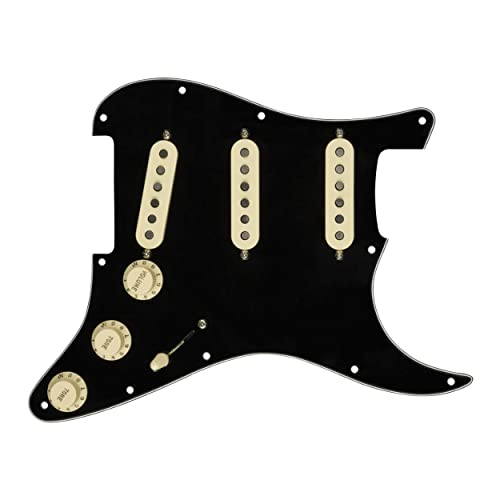 Fender Strat Pickguard, vorverkabelt, Custom Shop Custom '69 SSS, schwarz, 11-Loch, PG von Fender
