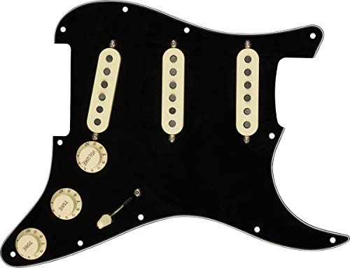 Fender Strat Pickguard, vorverkabelt, Custom Shop Texas Special SSS, schwarz, 11-Loch, PG von Fender