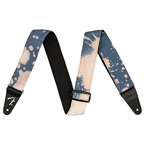 Fender Gitarrengurt Tie-Dye Acid Wash, Verblasstes Navy, Verstellbar 34”-59”, Einzigartiger, Gebleichter Canvas von Fender