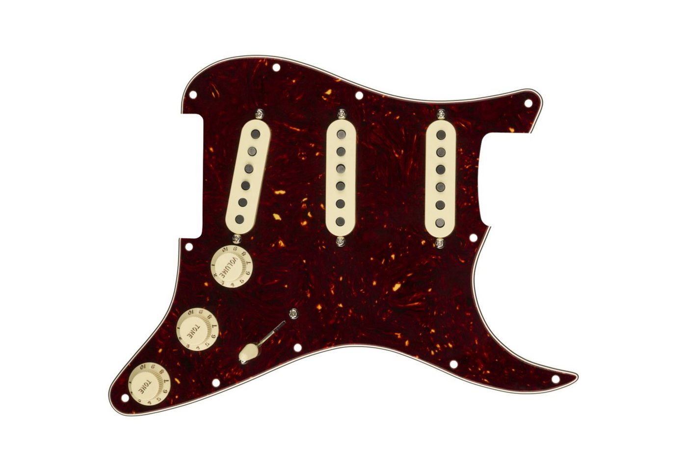 Fender Tonabnehmer, (E-Gitarre Tonabnehmer, Single-Coil), Pre-Wired Strat Pickguard, Custom '69 SSS Tortoise Shell - Single von Fender