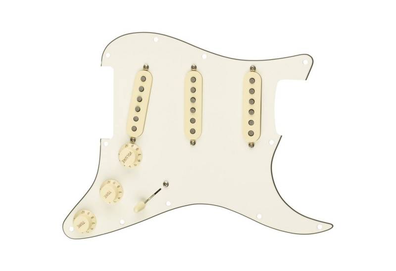 Fender Tonabnehmer, (Pre-Wired Strat Pickguard, Tex Mex SSS Parchment), Pre-Wired Strat Pickguard, Tex Mex SSS Parchment - Single Coil Tonab von Fender