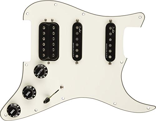 Fender vorverkabeltes Strat-Pickguard, Shawbucker Bridge/Gen 4 Noiseless Hals/Middle HSS, Pergament 11-Loch PG von Fender