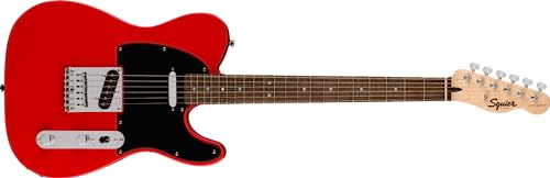 Squier by Fender Sonic Telecaster, E-Gitarre, Lorbeergriffbrett, Schwarze Schlagplatte, Torino Rot, Inklusive kostenloser virtueller Kurse auf Fender Play von Squier
