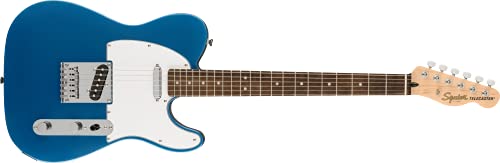 Squier by Fender Affinity Series Telecaster, E-Gitarre, Lorbeer-Griffbrett, weißes Schlagbrett, Lake Placid Blue von Fender