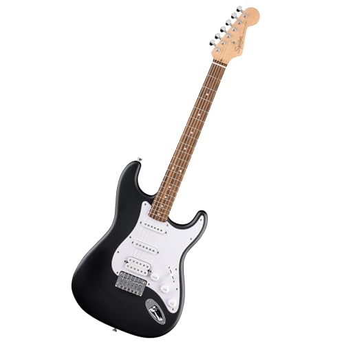 Squier by Fender Debut Collection HT HSS Stratocaster E-Gitarre, Laurel Griffbrett, Weißes Schlagbrett, Black von Fender