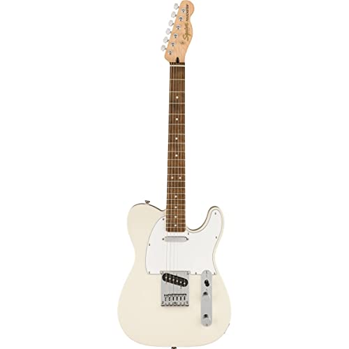 Squier by Fender E-Gitarre – Affinity Series Telecaster in Olympic White mit Griffbrett aus Indian Laurel (Lorbeer) von Fender