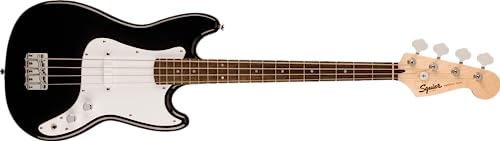 Squier by Fender Sonic Bronco Bass, Laurel Fingerboard, White Pickguard, Black von Fender