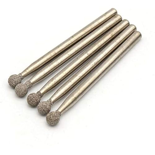 Diamant-Frässtifte mit runder Spitze, Schleifmaschinen-Zubehör, für Drehwerkzeug, Glas, Keramik, Metall, Stein (3 x 4 mm), 10 Stück von FengQingHuaGG