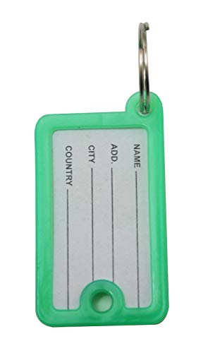 Fenggtonqii ID Schlüsselanhänger mit doppelseitigem Etikettenfenster, nicht wasserdicht, Farbe grün, 6 Stück von Fenggtonqii