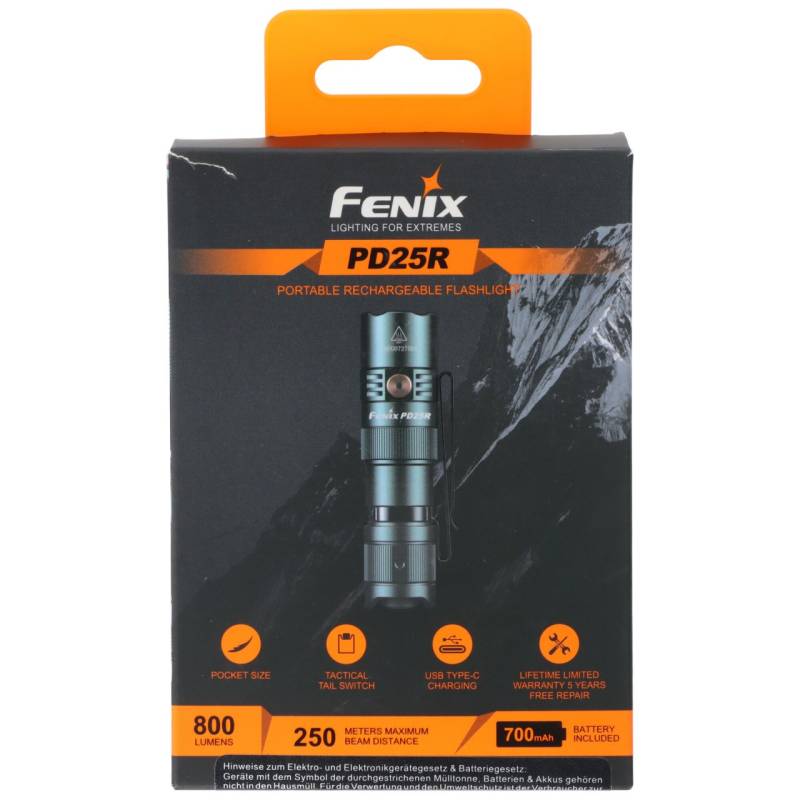 Fenix PD25R LED-Taschenlampe, Limited Edition Sierra Green, Pocket Size, 800 Lumen, inkl. Fenix ARB-L16-700P Akku von Fenix