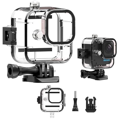 Fenmaru 30M Wasserdicht Schutzhülle Gehäuse kompatibel mit GoPro Hero11 Mini, schützende Unterwasser-Tauchgehäuseschale mit Halterungszubehör für Hero 11Mini von Fenmaru