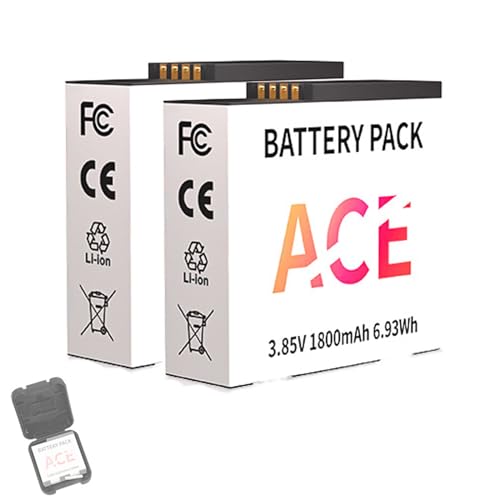 Fenmaru Ace Pro/Ace Akku-Ladegerät kompatibel mit Insta360 Ace Pro/Ace, Schnellladehub mit 2 Steckplätzen, Zubehör für Kamera (2 Akkus) von Fenmaru