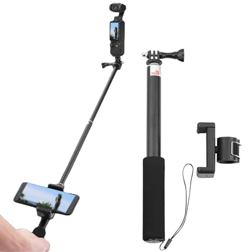 Fenmaru Selfie Stick Verlängerung Stange Zubehör Handyhalterung Clip Kompatibel mit GoPro Hero 10/9/DJI Osmo Pocket 3 Action Kamera von Fenmaru