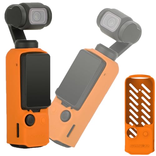 Fenmaru Silikon-Schutzhülle Hülle Kompatibel mit DJI Osmo Pocket 3 Kamera Schutz Zubehör Wärmeableitung (Orange) von Fenmaru