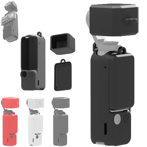 Fenmaru Silikonhülle Schutzhülle 3 in 1 Set Kompatibel mit DJI Osmo Pocket 3 Gimbal Kamera (Black) von Fenmaru