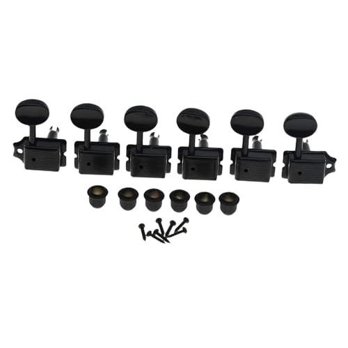 Fenteer 6-teilige Retro-Stimmgeräte für E-Gitarre, geteilte Welle, einfache Installation mit Buchsen, Schrauben, Zubehör, Ersatzteile 1/15 6R, Schwarz Fenteer 6-teilige Retro-Stimmgeräte für E-Gitarre, geteilte Welle, einfache Installation mit Buchsen, Schrauben, Zubehör, Ersatzteile 1/15 6R, Schwarz von Fenteer