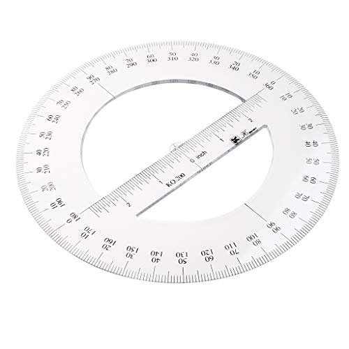 Transparent Winkelmesser 360° Vollkreis aus 20 cm von Fenteer