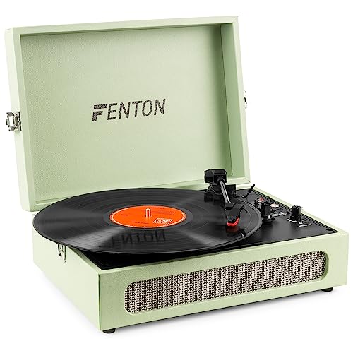 Fenton RP118C - Bluetooth Plattenspieler mit Lautsprecher, Bluetoothsender und Empfanger, Schallplattenspieler Retro Vintage, Vinyl Player, moderner Record Player, MP3 Converter, Creme Weiß von Fenton