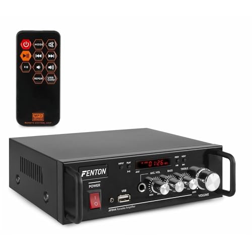 Karaoke-Verstärker mit integrierte Akku - Fenton AV344 Karaokeanlage-Verstärker mit Bluetooth und MP3-Player - 100 Watt von Fenton