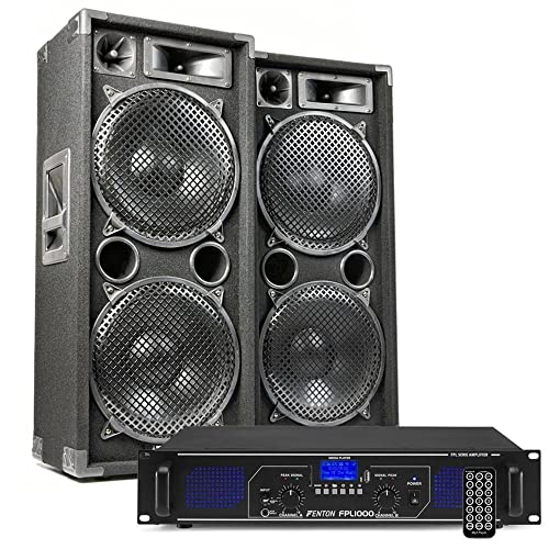 MAX212 - DJ Starter Kit - DJ Boxen Set 2800 Watt inklusive Verstärker mit Bluetooth, MP3, USB, MAX212 Bundle 2 Lautsprecher mit Verstärker, PA-Anlage Komplett Set MAX212 - DJ Starter Kit - DJ Boxen Set 2800 Watt inklusive Verstärker mit Bluetooth, MP3, USB, MAX212 Bundle 2 Lautsprecher mit Verstärker, PA-Anlage Komplett Set von Fenton