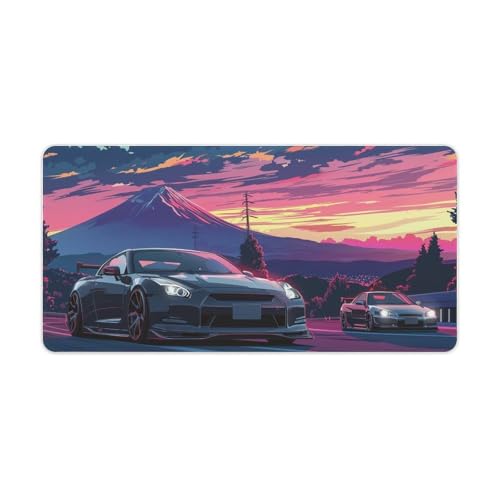 FeoYoed Großes Mauspad Anime JDM Autohalterung Fuji Schreibtischunterlage Computerzubehör Gaming Büro Organizer Zubehör Dekor Essentials Tastatur-Pads für Schreibtisch Gummi 30 x 60 cm von FeoYoed