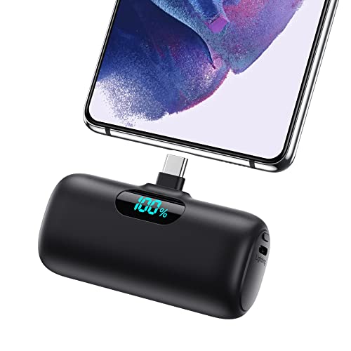 Feob Power Bank USB C 5000mAh, 15W PD 3.0A Schnelles Aufladen Powerbank Schlank LCD Display Extrener Akku Pack Kompatibel mit iPhone 15/15Pro/15 Plus Samsung S23,S22/Note/Huawei/LG,USB-C-Telefone usw von Feob