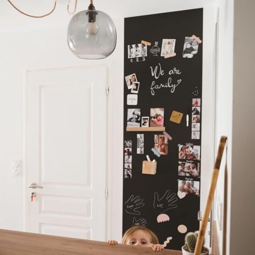FERFLEX - Klassisches magnetisches Tapeten-Kit - Version mit permanentem Kleber - Abwischbare Tafel - Wanddekoration - 8 silberne Magnete inklusive - 2,60mx60cm von Ferflex