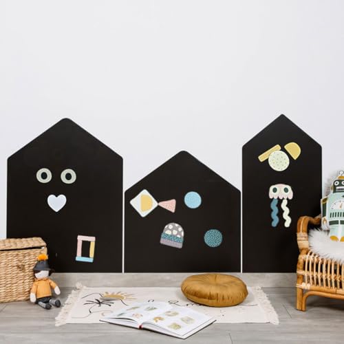 FERFLEX - Magnettafel für Kinder – Meine Stadt – Wanddekoration mit Magnetstreifen repositionierbar – verkauft mit einem Satz geometrischer Formen – 163 x 81 cm von Ferflex