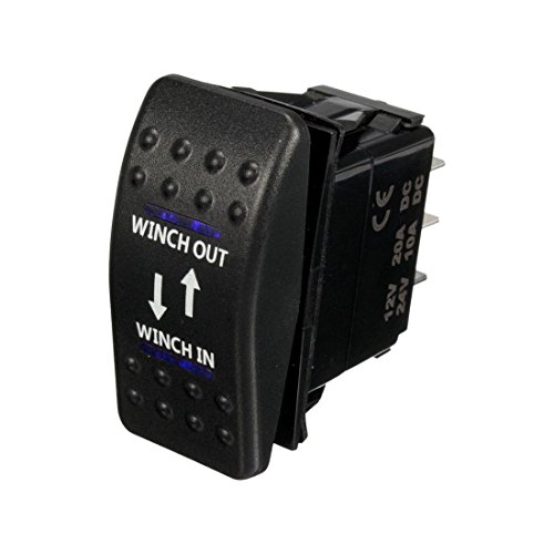 Feriany 12V 20A Winch In Winch Out EIN-AUS-EIN Wippschalter 7-Polige LED Blau von Feriany