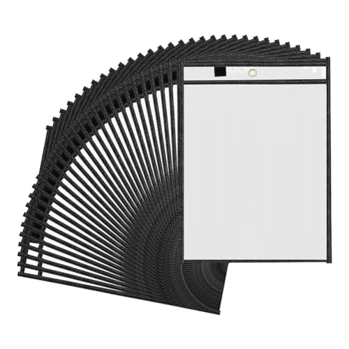 Feriany 30 Packungen Übergroße Trocken Abwischbare, Wiederverwendbare Hüllen, 10 X 13 Job-Ticket-Halter, für Lehrer, Schulen, Klassenzimmer, Büros von Feriany