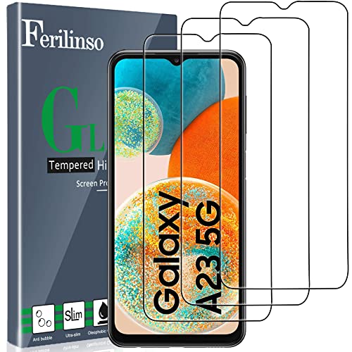 Ferilinso [3 Stück] Samsung Galaxy M33 5G A23 5G M23 5G A03S A02S Panzer Schutz Glas Schutzfolie Displayschutzfolie [Kompatibel mit Handy Hülle] [9H Härte] [2.8D Rand] [Anti-Kratzen] von Ferilinso