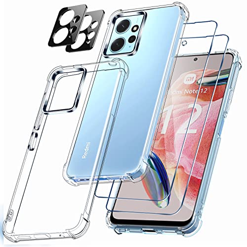 Ferilinso Handyhülle für Xiaomi Redmi Note 12 4G Hülle, Drop Protection Silikon Zubehör Transparent Case, Mit 2 Stück 9H Panzer Schutz Glas Schutzfolie 2 Stück Kameraschutz, Kratzfeste Schutzhülle Ferilinso Handyhülle für Xiaomi Redmi Note 12 4G Hülle, Drop Protection Silikon Zubehör Transparent Case, Mit 2 Stück 9H Panzer Schutz Glas Schutzfolie 2 Stück Kameraschutz, Kratzfeste Schutzhülle von Ferilinso
