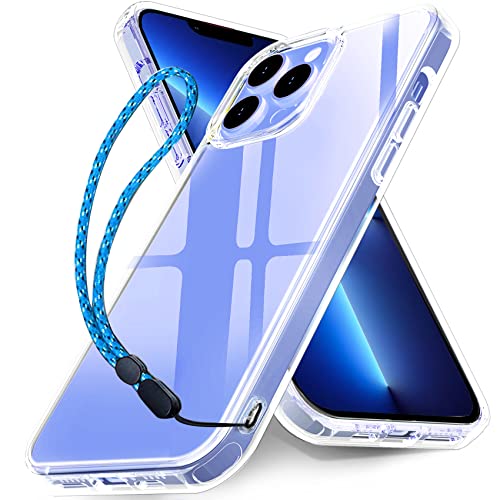 Ferilinso Handyhülle für iPhone 13 Pro Max Hülle, 10x Anti-Vergilbung, Hervorragende Stoßfestigkeit, Äußerst Kratzfest, Harte PC-Rückseite mit flexiblem Rahmen, 5G 6.7 Zoll Schutzhülle, Klar von Ferilinso