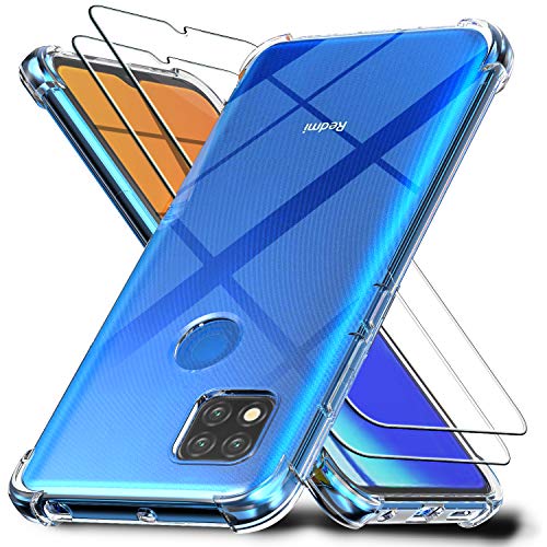 Ferilinso Hüllen für Xiaomi Redmi 9C/Poco C31 Mit 2 Pack Panzer Schutz Glas, Durchsichtige Hülle und Schutzfolie von Ferilinso