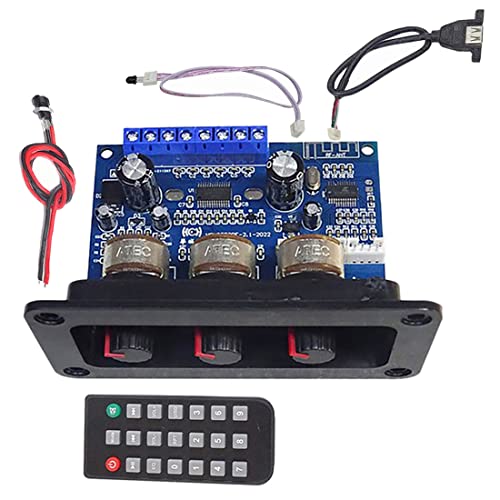 Ferleiss 2 x 25 W + 50 W 2.1 Kanal Bluetooth 5.0 Subwoofer D Audio Verstärker Board Kit mit DC-Buchse + USB-Kabel + Fernbedienung von Ferleiss