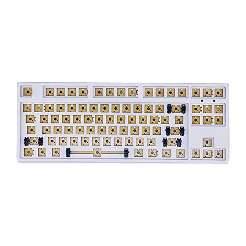 Ferleiss Mechanische Tastatur mit 87 Tasten, Schweißplatte, Schaft, Hot-Swap, DIY, individuelle Tastatur, Typ-C-Tastenleitung, Trennung, Weiß von Ferleiss