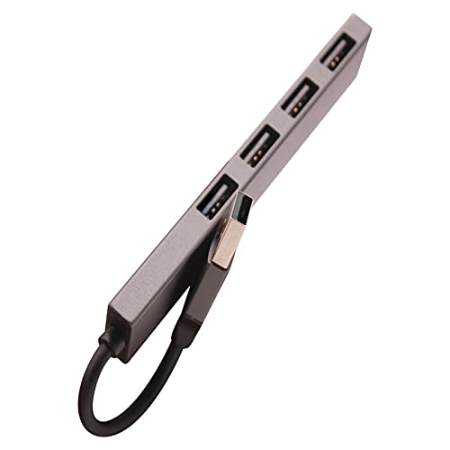 Ferleiss USB-Hub 4-in-1, tragbar, Aluminiumlegierung, USB Typ A auf 4 USB-2.0-Port-Hub-Adapter, unterstützt alle USB-Geräte von Ferleiss