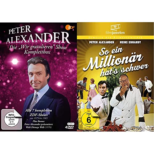 Peter Alexander: Die "Wir gratulieren" Show - Komplettbox [4 DVDs] & So ein Millionär hat's schwer - mit Heinz Erhardt & Peter Alexander (Filmjuwelen) von Fernsehjuwelen