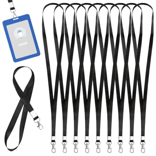 20 Stück Schlüsselband Schwarz, 45 cm Lanyard Schlüsselband zum Umhängen, Schlüsselbänder mit Swivel Schließe, Abzeichen Lanyards, Schlüsselanhänger Hals für Ausweishalter, Studentenausweis, Schlüssel 20 Stück Schlüsselband Schwarz, 45 cm Lanyard Schlüsselband zum Umhängen, Schlüsselbänder mit Swivel Schließe, Abzeichen Lanyards, Schlüsselanhänger Hals für Ausweishalter, Studentenausweis, Schlüssel von FerraDrend