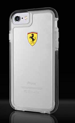 Ferrari FEGLHCP7BK Hart Schutzhülle für Apple iPhone 7, Racing Shield klar/schwarz von Ferrari