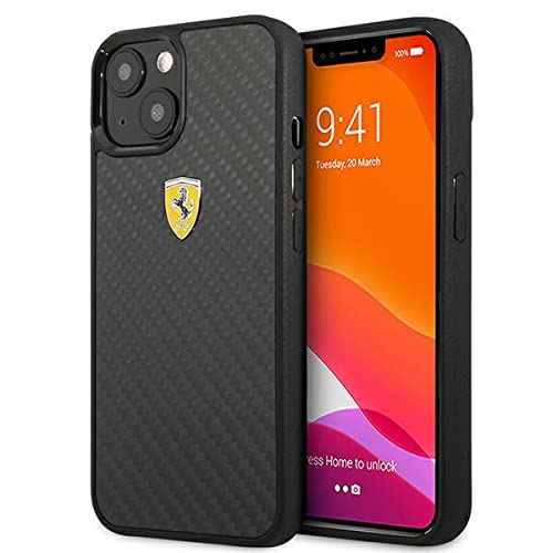 Ferrari FEHCP13SFCABK hülle für iPhone 13 Mini 5,4" schwarz On Track Real Carbon von Ferrari